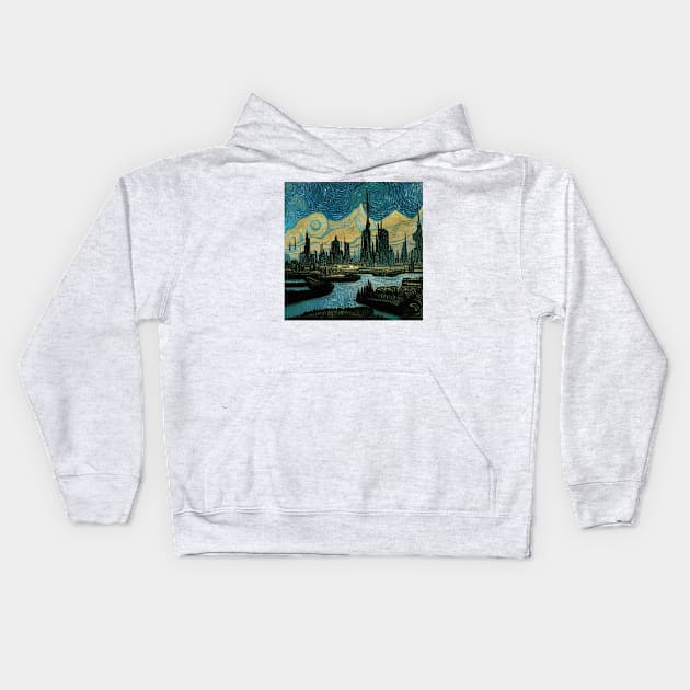 Starry Night in Kashyyyk Kids Hoodie by Grassroots Green